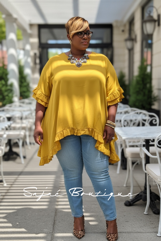 Mustard Asymmetrical Top